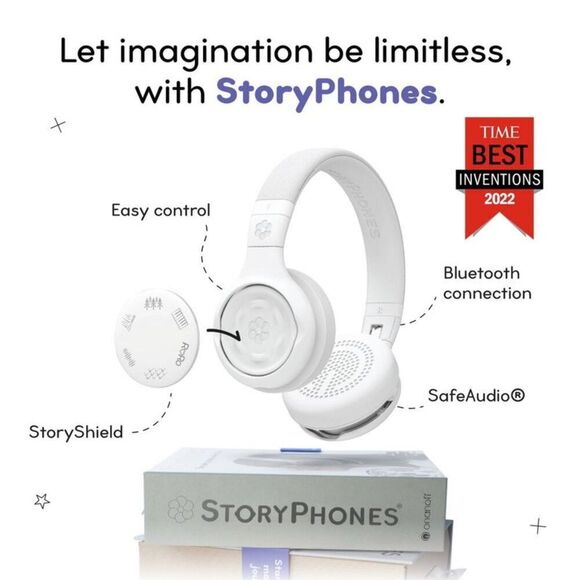 StoryPhones -  Storytelling Bluetooth Wireless Kids H White - Picture 3 of 6